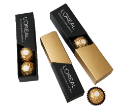 Logolu kutada 3 adet ferrero rocher